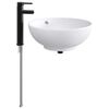 vidaXL Bathroom Sink with Faucet and Drain Matte Black 44 x 44 x 16 cm
