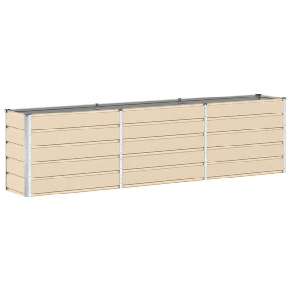 vidaXL Planter Ivory 290 x 90 x 77 cm Galvanised Steel