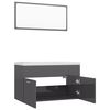 vidaXL Bathroom Furniture Set High Gloss Grey Engineered Wood