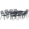 vidaXL Garden Dining Set 9 pcs Anthracite Steel