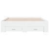 vidaXL Bed Frame with Drawers without Mattress White 135x190 cm Double