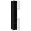 vidaXL Bathroom Tall Cabinet Black 30 x 35 x 192 cm Engineered wood