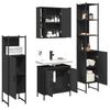 vidaXL 4 Piece Bathroom Cabinet Set Black Engineered Wood