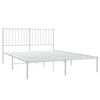 vidaXL Metal Bed Frame without Mattress with Headboard White 140x200cm