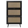 Finori Shoe Cabinet Vienna 49A Black and Rattan Print
