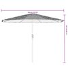 vidaXL Garden Parasol with Steel Pole Brown 324x324x247 cm