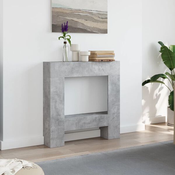 vidaXL Fireplace Surround Concrete Grey 81x18x82 cm Engineered Wood