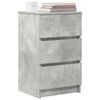 vidaXL Bedside Cabinet with 3 Drawers Concrete Grey 39x35x65 cm