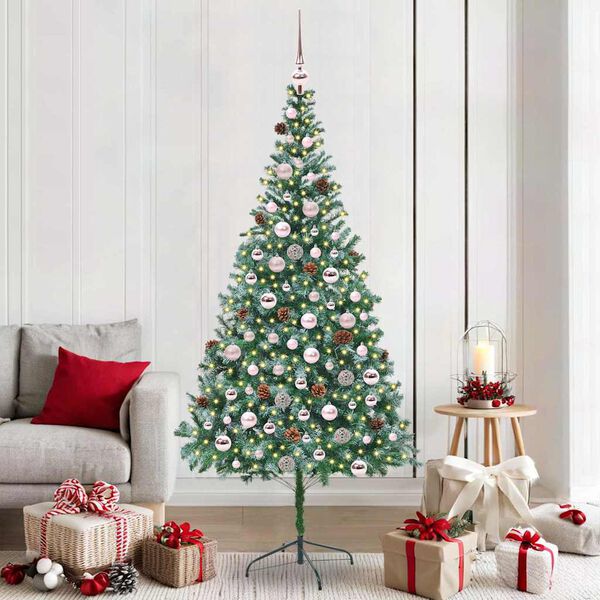 vidaXL Artificial Christmas Tree with Stand Green 210 cm PVC and Steel