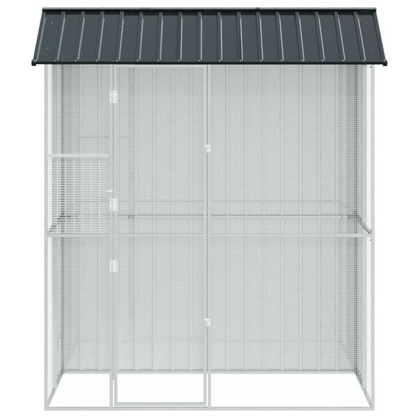 vidaXL Bird Cage Anthracite 215 x 110 x 247 cm Galvanised Steel