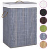 vidaXL Bamboo Laundry Basket Grey 72 L