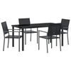 vidaXL Garden Dining Set 5 pcs Black PE Rattan