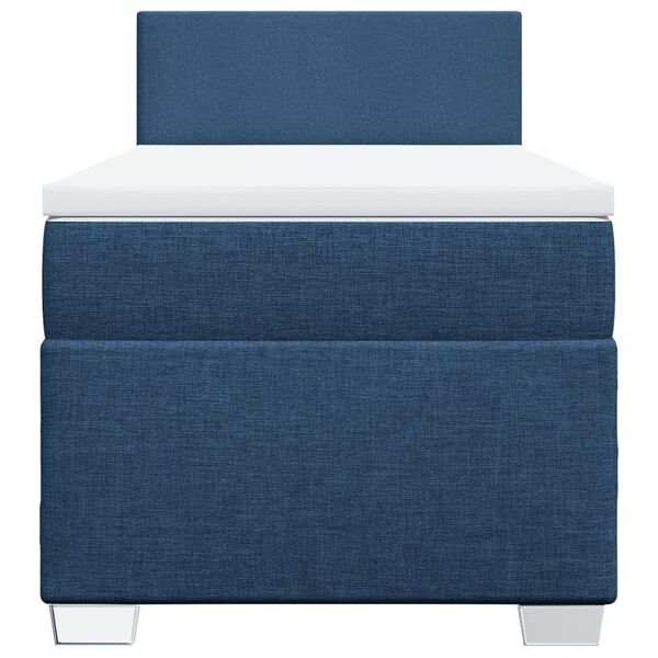 vidaXL Box Spring Bed with Mattress Blue 100x200 cm Fabric