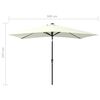 vidaXL Garden Parasol with LEDs and Steel Pole Sand 2x3 m