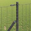 vidaXL Fence with Post Grey 1.2 x 10 m Steel and PVC
