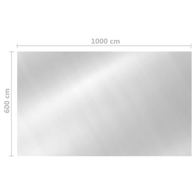 vidaXL Rectangular Pool Cover 1000x600 cm PE Silver