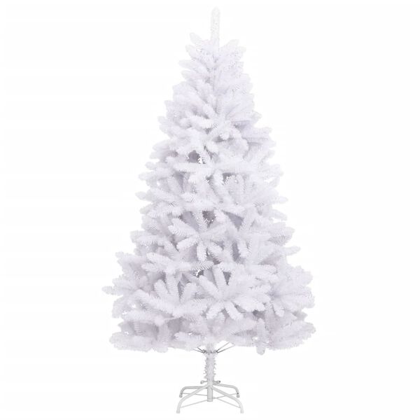 vidaXL Artificial Hinged Christmas Tree with Stand White 240 cm