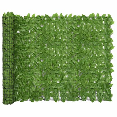 vidaXL Balcony Screen with Green Leaves 500x150 cm