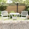 vidaXL Garden Table Set 3 pcs White Cast Aluminium