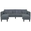 vidaXL Velvet Sofa with Cushion 3 pcs Dark Grey 208 cm Velvet