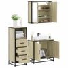 vidaXL 3 Piece Bathroom Furniture Set Sonoma Oak Engineered Wood