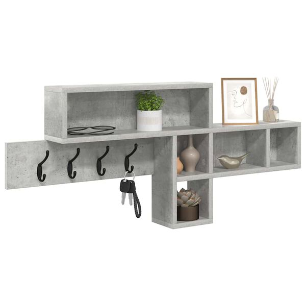 vidaXL Wall-Mounted Coat Rack Concrete grey 100 x 12 x 43.5 cm