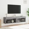 vidaXL TV Cabinets with LED Lights 2 pcs Grey Sonoma 60x30x30 cm
