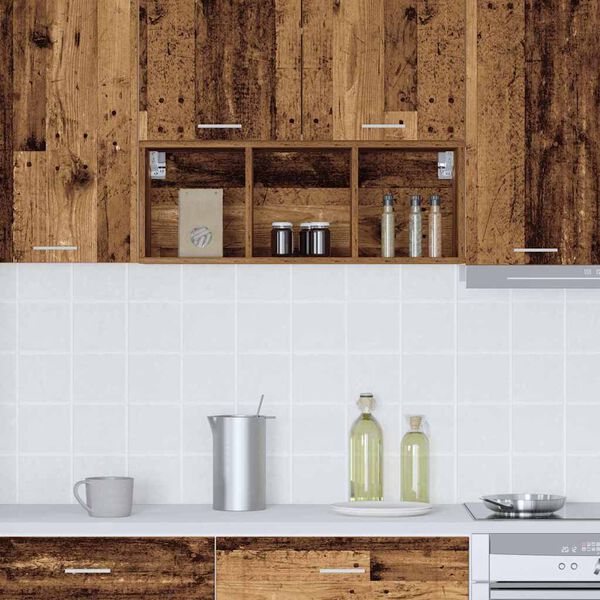 vidaXL Hanging Cabinet Riga Old Wood 30 x 29.5 x 80 cm Engineered Wood