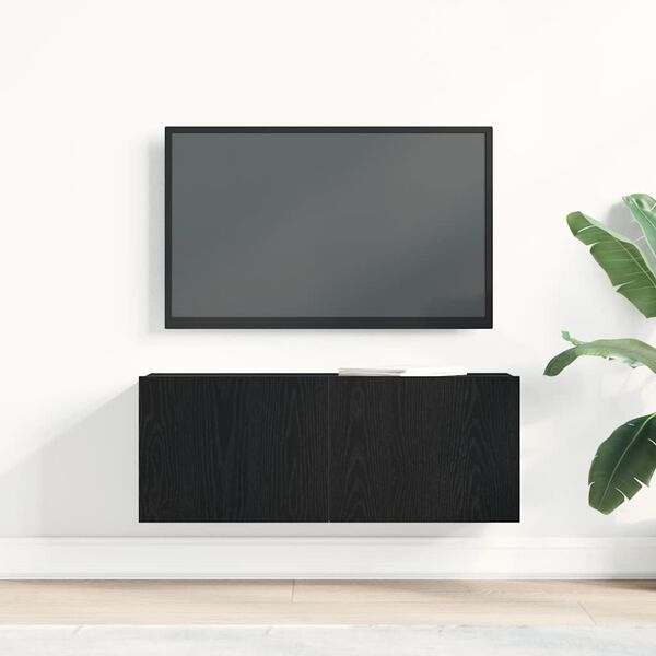 vidaXL TV Cabinets Black oak 80 x 30 x 30 cm Engineered Wood