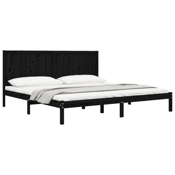 vidaXL Bed Frame without Mattress Black 200x200 cm Solid Wood Pine