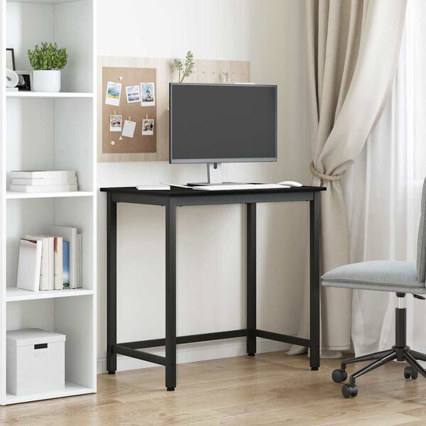 vidaXL Table Black Oak 100 x 50 x 76.5 cm Engineered Wood and Steel