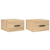 vidaXL Wall-mounted Bedside Cabinets 2 pcs Sonoma Oak 35x35x20 cm