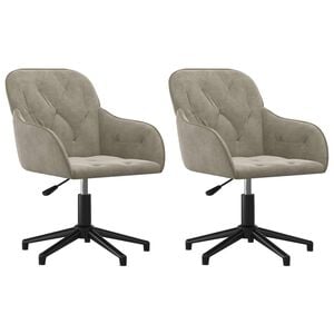 vidaXL Dining Chair 2 pcs Velvet 55 x 59.5 x 77 cm Light Grey