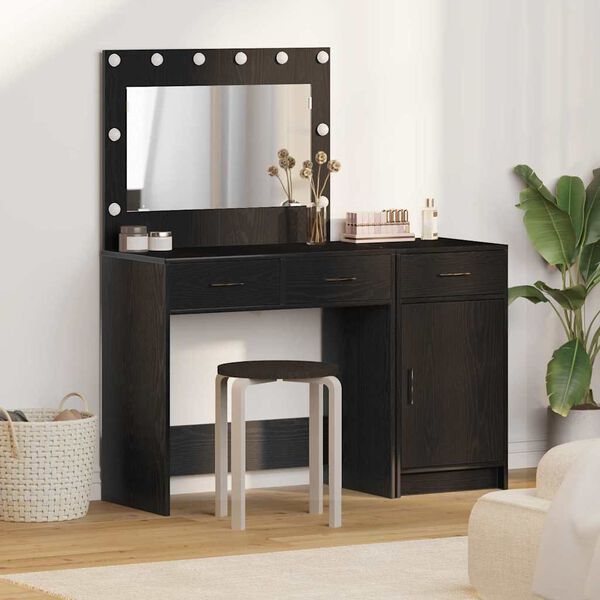 vidaXL Dressing Table 2 pcs Black 40 x 41 x 75 cm Engineered wood