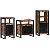 vidaXL Bathroom Furniture Set with Door 3 pcs Brown Solid Reclaim Wood