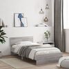 vidaXL Bed Frame without Mattress with Headboard Grey Sonoma 100x200 cm