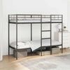 vidaXL Bunk Bed without Mattress Black 75x190 cm Small Single Steel