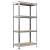 vidaXL Storage Shelf Silver 80x40x160 cm Steel and MDF