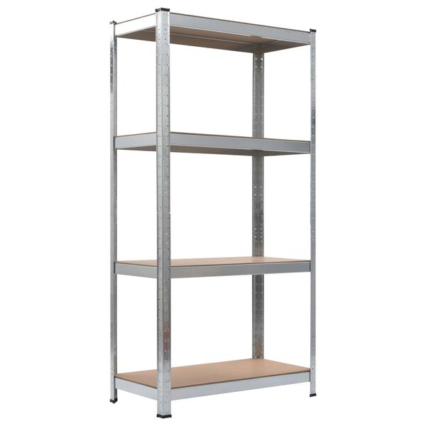 vidaXL Storage Shelf Silver 80x40x160 cm Steel and MDF
