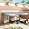 vidaXL Retractable Awning Manual Light grey 500 x 300 cm Fabric, Metal