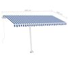 vidaXL Manual Retractable Awning with LED 400x300 cm Blue and White