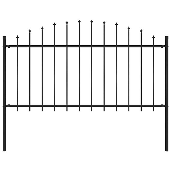 vidaXL Garden Fence Woerden with Spear Top Steel 170x150 cm Black