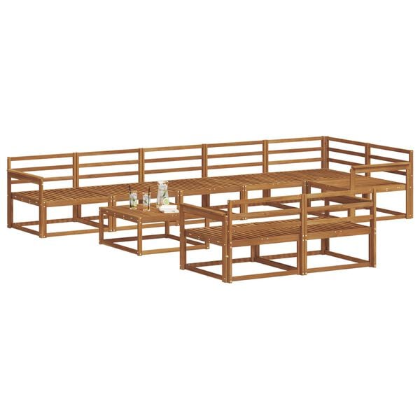 vidaXL Outdoor Sofa Set 9 pcs Natural Solid Acacia Wood