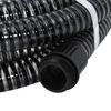 vidaXL Suction Hose with Brass Connectors Black 1.1" 15 m PVC