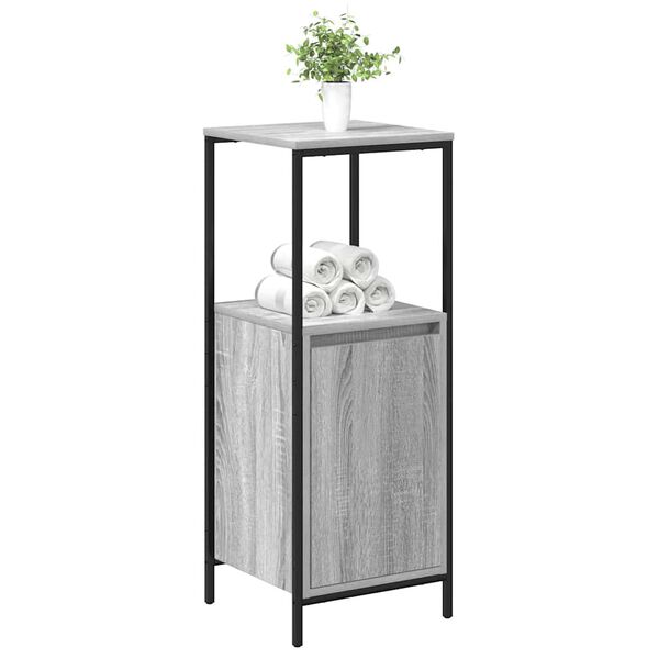 vidaXL Bathroom Cabinet with Shelves Grey Sonoma 36x35x95 cm
