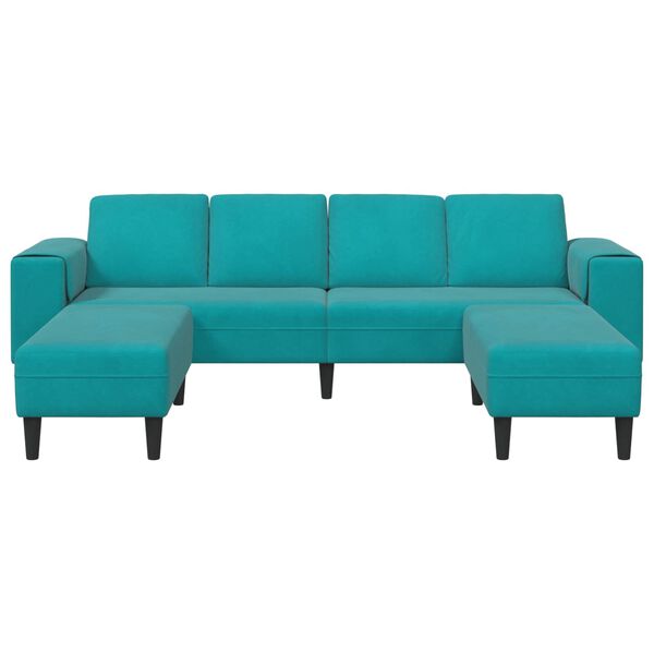 vidaXL Sofa Set Turquoise Velvet