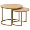 vidaXL Nesting Coffee Tables 2 pcs White Solid Mango Wood and Steel