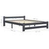vidaXL Bed Frame without Mattress Dark Grey Solid Pinewood 140x200 cm (322022+321990)