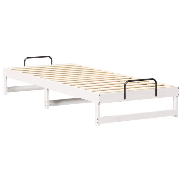 vidaXL Bed Frame White 90 x 220 cm Solid Pine Wood