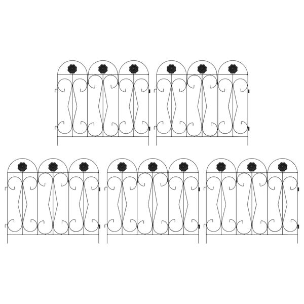 vidaXL Garden Fence Trellis Black 305.5 x 55.5 x 0.3 cm